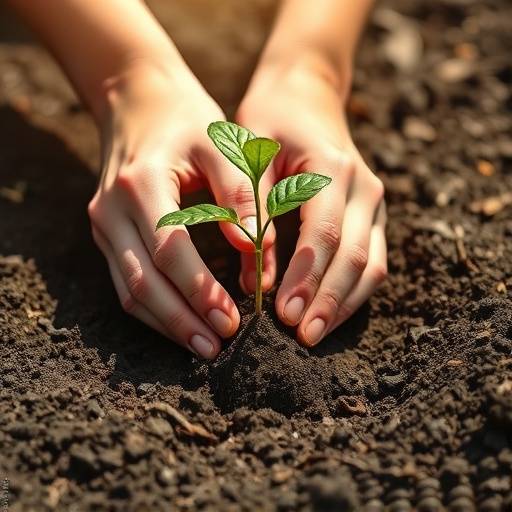 Mani che piantano un albero, simbolo degli investimenti sostenibili.